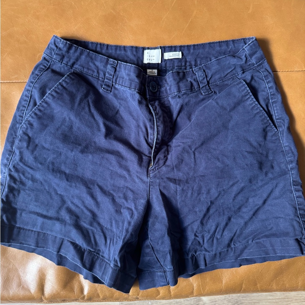 a new day Navy Blue Casual Cotton Shorts